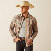 Ariat Men's Hawk L/S Retro Fit Western Snap Shirt in Dark Grey