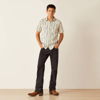 Ariat Men's S/S Southwest Stripe Holden Retro Fit Western Button Down Shirt in Off White