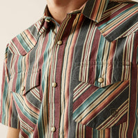 Ariat Men's S/S Southwest Stripe Haven Retro Fit Western Button Down Shirt in Black