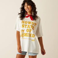 Ariat Women's Southwest Oversized Howdy State Wordy Graphic T-Shirt in Vanilla Ice