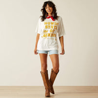 Ariat Women's Southwest Oversized Howdy State Wordy Graphic T-Shirt in Vanilla Ice