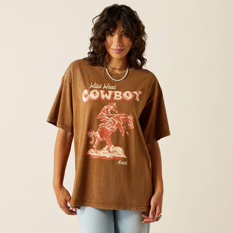 Ariat Women's Southwest Oversized Wild Graphic T-Shirt in Toffee