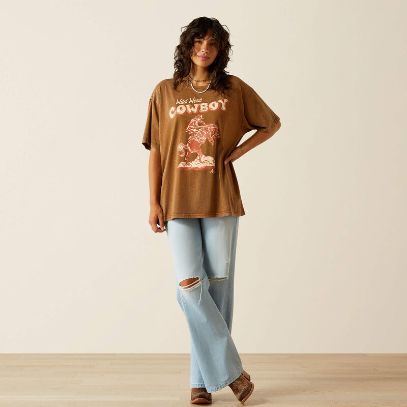 Ariat Women's Southwest Oversized Wild Graphic T-Shirt in Toffee