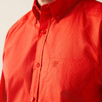 Ariat Men's L/S Waylen Classic Fit Western Button Down Shirt in Geometric Red (Available in Tall Sizes)