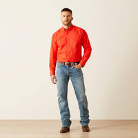 Ariat Men's L/S Waylen Classic Fit Western Button Down Shirt in Geometric Red (Available in Tall Sizes)