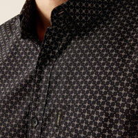 Ariat Men's S/S Mars Modern Fit Western Button Down Shirt in Geometric Black