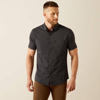 Ariat Men's S/S Mars Modern Fit Western Button Down Shirt in Geometric Black