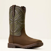 Ariat Men's Activator H2O Waterproof Work Boot in Dark Brown/Green