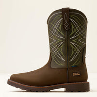 Ariat Men's Activator H2O Waterproof Work Boot in Dark Brown/Green