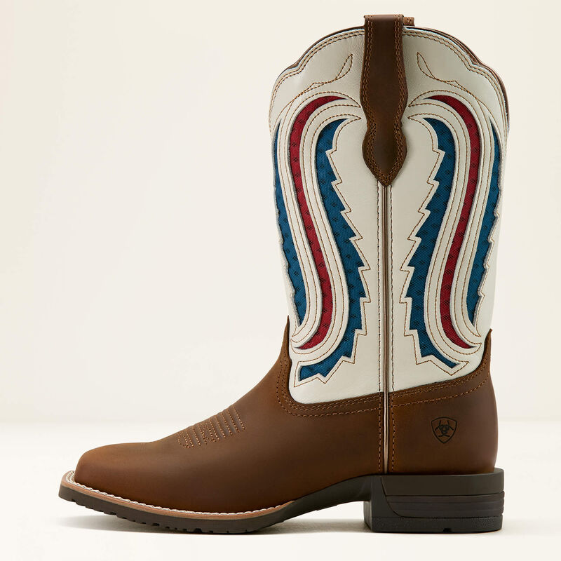 Ariat Women's Hybrid Ranchwork VentTEK 360 Western Boot in Distressed Brown