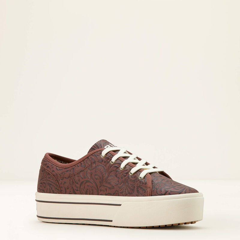 Ariat Women's Skylar Platform Shoe in Brown Floral Emboss
