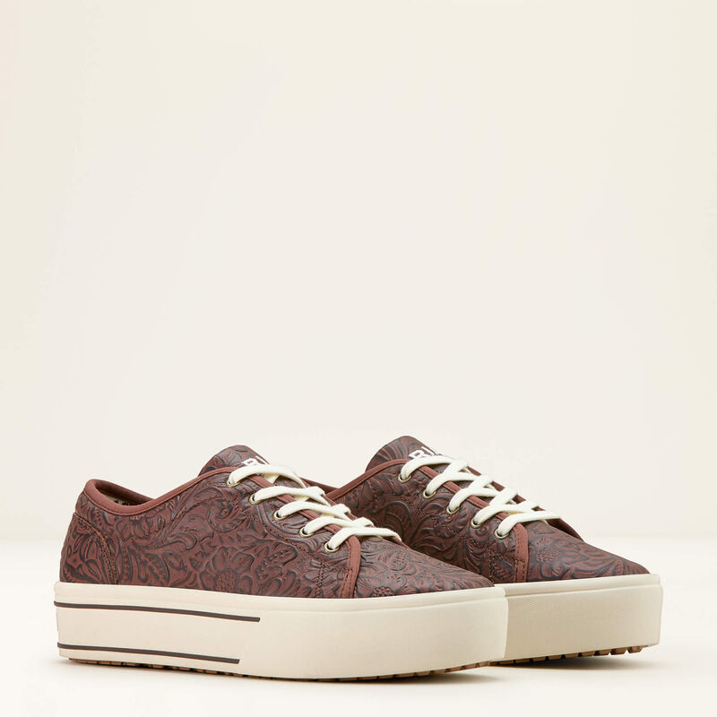 Ariat Women's Skylar Platform Shoe in Brown Floral Emboss