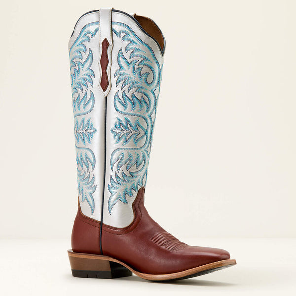 Ariat Women's Futurity Blanche Western Boot in Dark Cognac/Pearly White