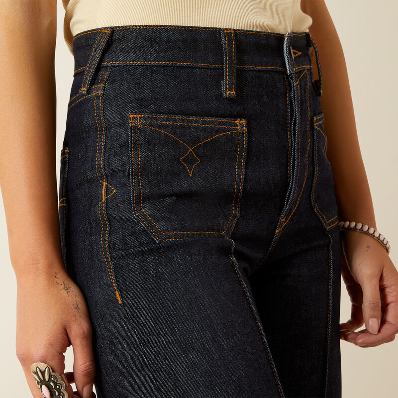 Ariat Women’s Ultra High Rise Tomboy Western Utility Wide Leg Jeans in Rinse