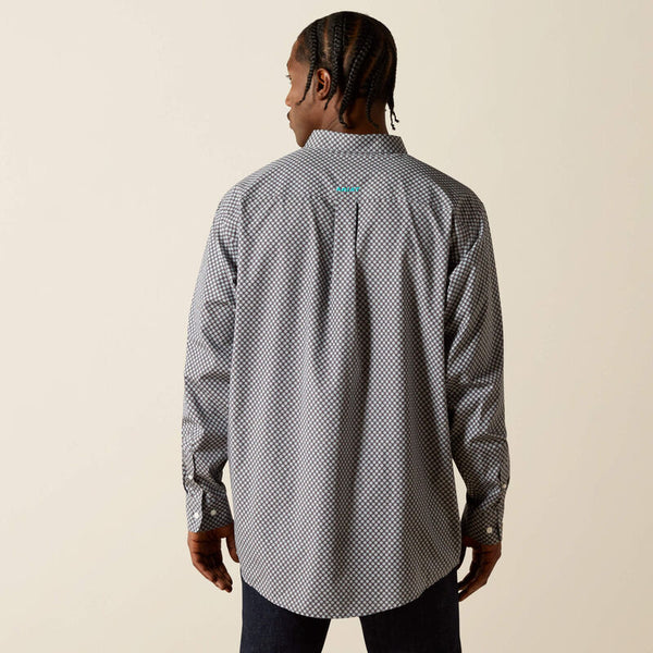 Ariat Men's L/S Wrinkle Free Caleb Classic Fit Western Button Down Shirt in Dark Grey (Available in Regular & Tall Sizes)