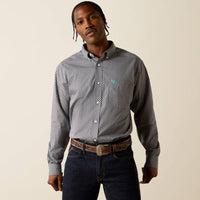 Ariat Men's L/S Wrinkle Free Caleb Classic Fit Western Button Down Shirt in Dark Grey (Available in Regular & Tall Sizes)