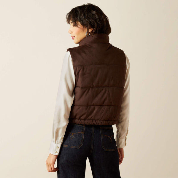 Ariat Women's Swirls Faux Leather Vest in Mole