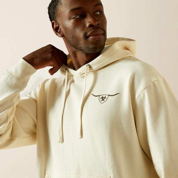 Ariat Men's Shield Steerhead Hoodie in Oatmeal