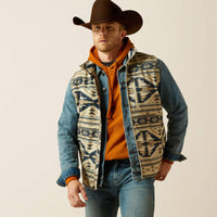 Ariat Men's Logo Soft Shell Concealed Carry Vest in White Pepper Southwest