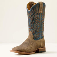 Ariat Men's Gold Point Bison Wide Square Toe Western Boot in Earth Brown