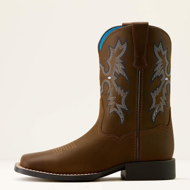 Ariat Kid's Tombstone Western Boot in Distressed Brown