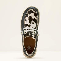 Ariat Women's Hilo Casual Shoe in Black Floral Emboss/Black and White Hair On Hide