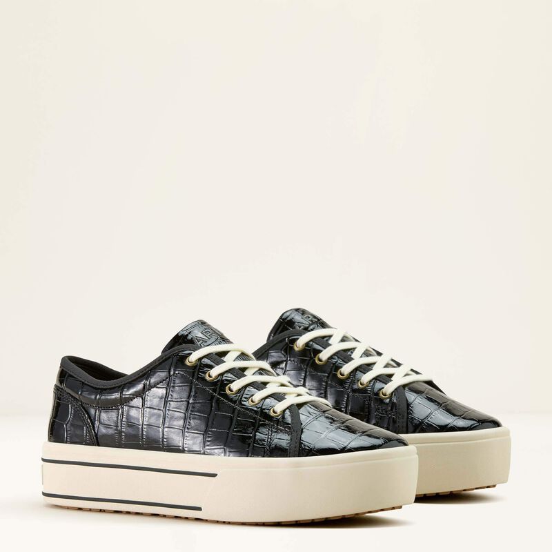 Ariat Women's Skylar Platform Shoe in Black Luxe Caviar Croc Print