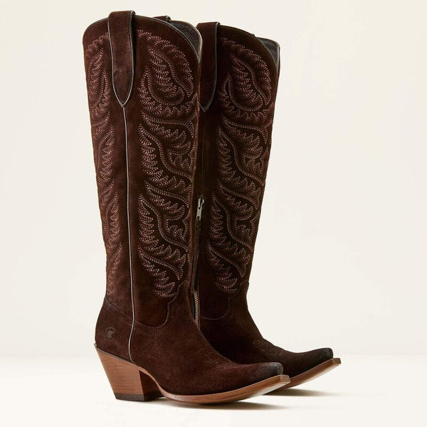 Ariat Women's 18" Laramie StretchFit X Toe Western Boot in French Roast