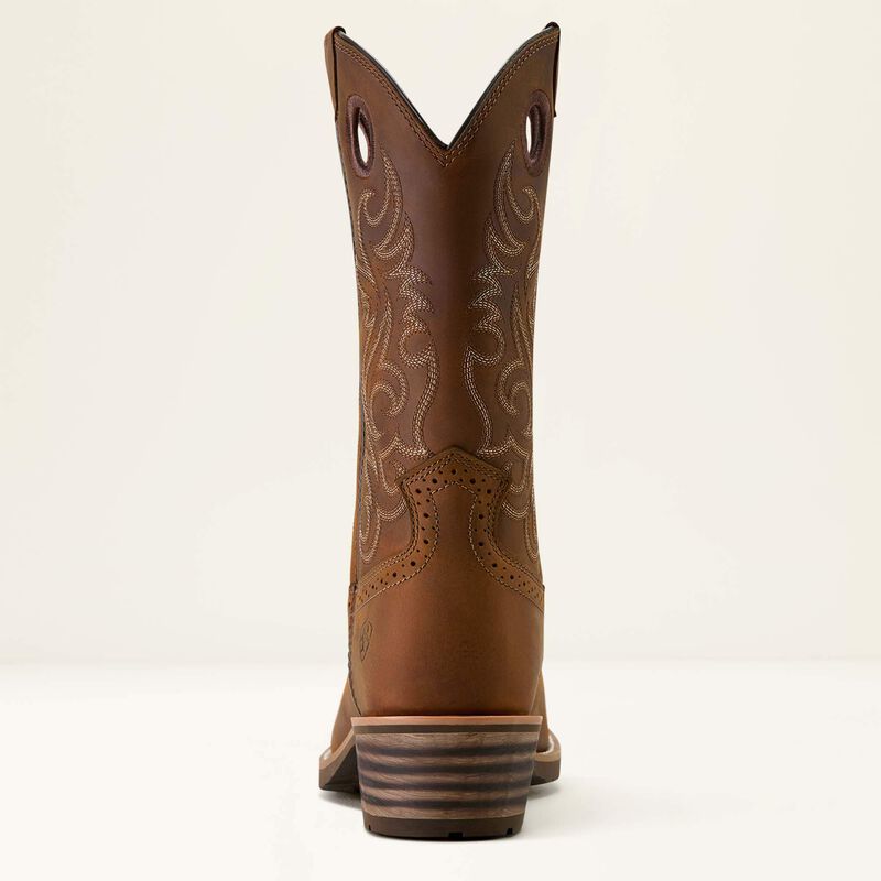 Ariat Men's Hybrid Roughstock Square Toe Cowboy Boot in Distressed Brown