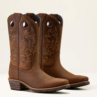 Ariat Men's Hybrid Roughstock Square Toe Cowboy Boot in Distressed Brown