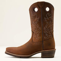 Ariat Men's Hybrid Roughstock Square Toe Cowboy Boot in Distressed Brown