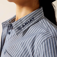 Ariat Women's Kirby L/S Western Stretch Button Down Shirt in Dress Blue Stripe