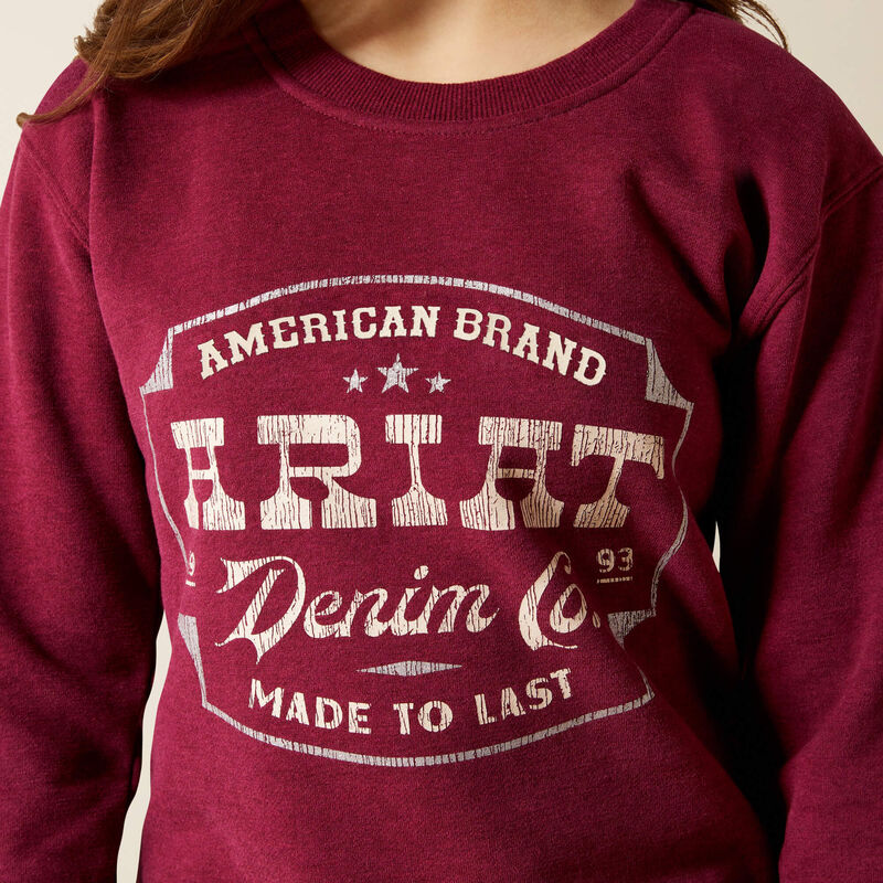 Ariat Girl's Emblem Sweatshirt in Heather