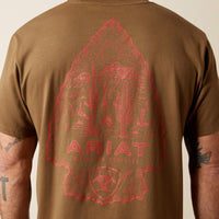 Ariat Men's Stone Arrowhead T-Shirt in Teak