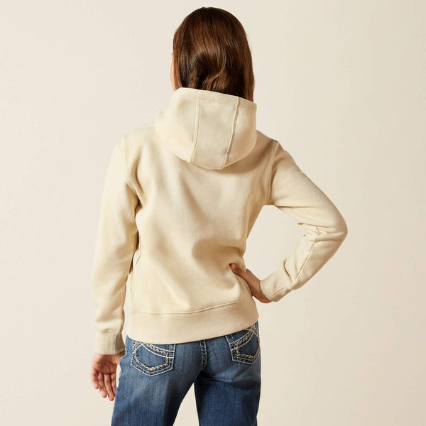 Ariat Girl's Western Blocks Hoodie in Oyster Grey