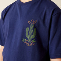 Ariat Youth Boy's S/S Neon Cactus Graphic T-Shirt in Medieval Blue