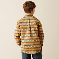 Ariat Boy's L/S Teddi Classic Fit Western Button Down Shirt in Tan