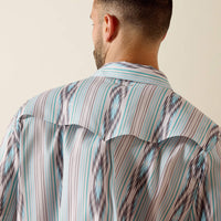 Ariat Men's S/S Printed VentTEK Western Yoke Classic Fit Snap Shirt in Moonbeam