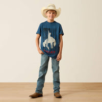 Ariat Youth Boy's S/S Flag Bronco T-Shirt in Key Largo