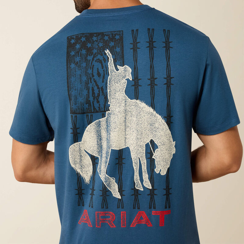 Ariat Men's Flag Bronco Classic Fit T-Shirt in Key Largo