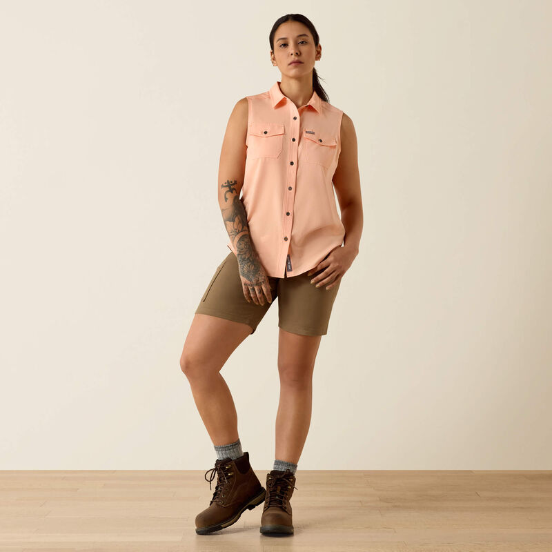 Ariat Women's Rebar Made Tough VentTEK DuraStretch Tank in Papaya Punch