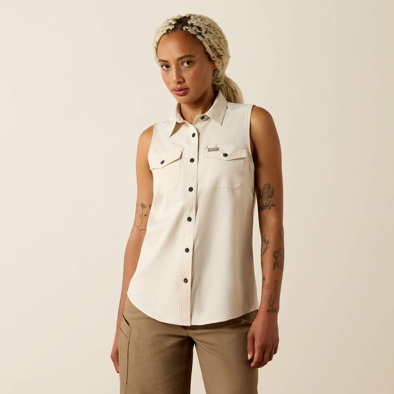 Ariat Women's Rebar Made Tough VentTEK DuraStretch Tank in Moonbeam