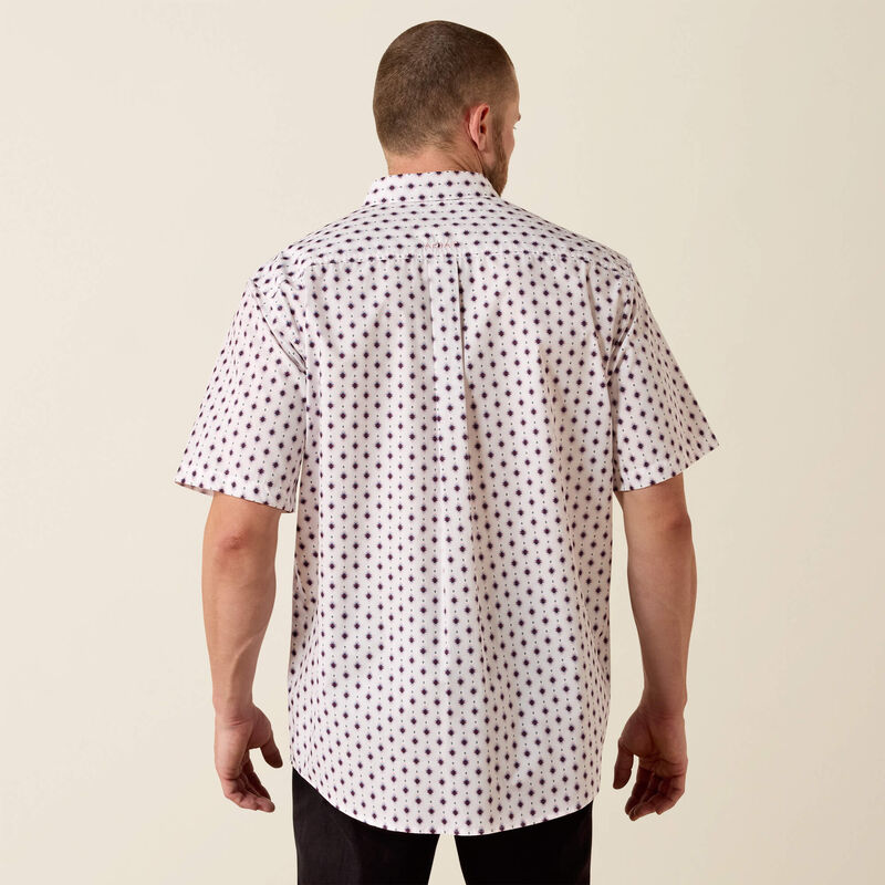 Ariat Men's S/S Tadeo Classic Fit Button Down Shirt in White Southwest Print