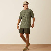 Ariat Men's Longskull Freedom T-Shirt in Dark Olive Heather