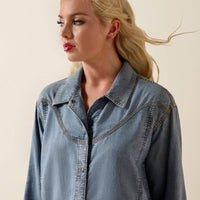 Ariat Women's Bonfire Shirt Jacket in Medium Blue