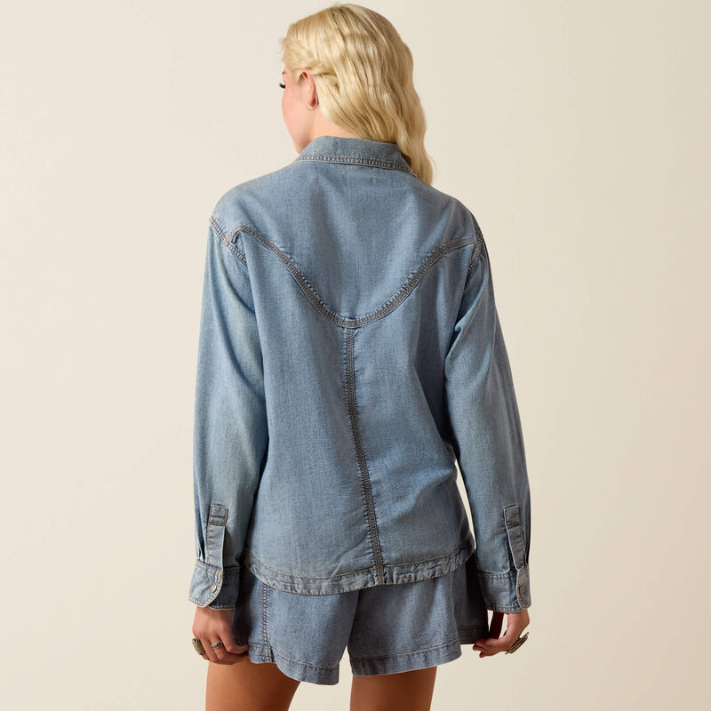 Ariat Women's Bonfire Shirt Jacket in Medium Blue
