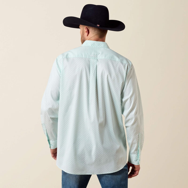 Ariat Men's L/S Everything Classic Fit Shirt in Blue Glow Southwest Crosses
