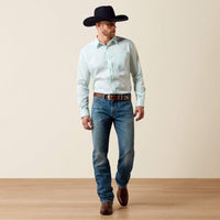 Ariat Men's L/S Everything Classic Fit Shirt in Blue Glow Southwest Crosses