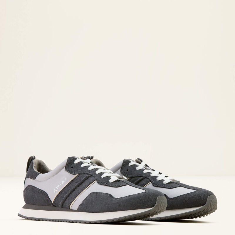 Ariat Men's Ranch Runner Shoe in Light Grey/Charcoal Suede
