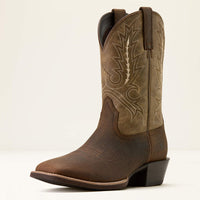 Ariat Men's Sport Outfitter Wide Square Toe Cowboy Boot in Tan Elephant Print/Driftwood Tan